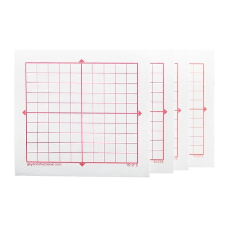 Geyer Instructional Graphing 3M Post-it Notes, XY Axis, 10 x 10 Square Grid, 4 Pads