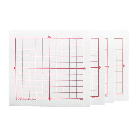 Geyer Instructional Graphing 3M Post-it Notes, XY Axis, 10 x 10 Square Grid, 4 Pads