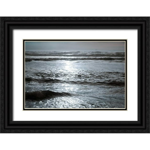 Geyman, Vitaly 24x17 Black Ornate Wood Framed with Double Matting Museum Art Print Titled - Golden Ocean I