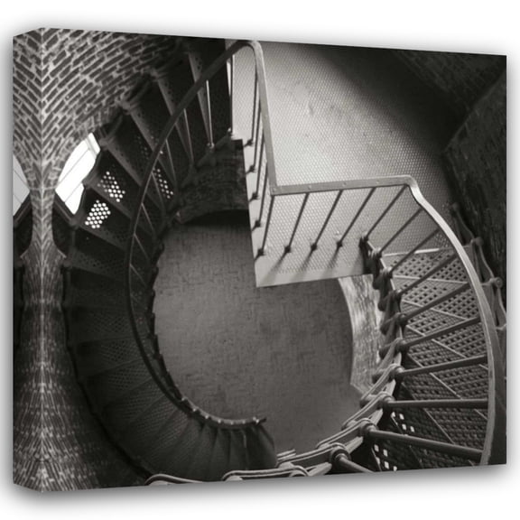 Geyman Vitaly 28x28 Gallery Wrapped Canvas Wall Art Titled - Lighthouse Stairs IV
