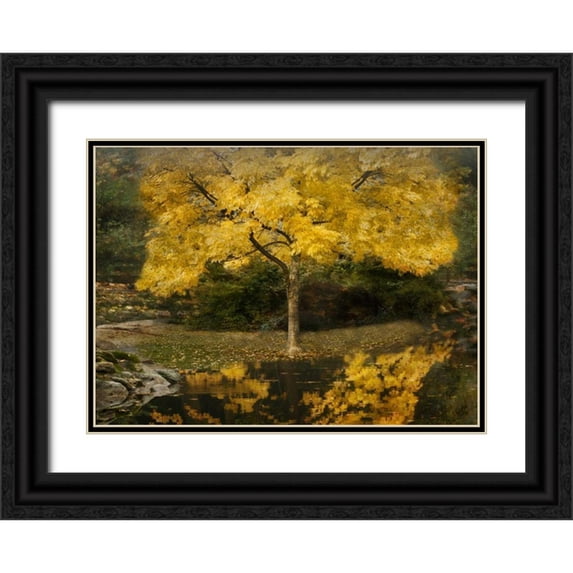 Geyman, Vitaly 32x24 Black Ornate Wood Framed with Double Matting Museum Art Print Titled - Autumn Reflections III