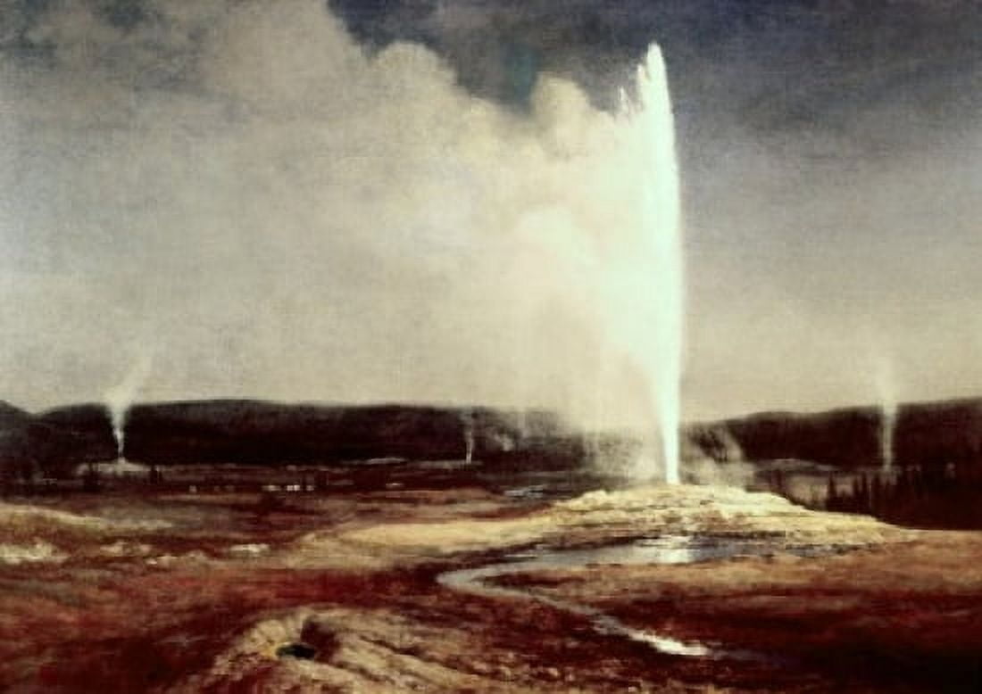 Geysers in Yellowstone Park Albert Bierstadt (1830-1902 American) Canvas Art - Albert Bierstadt (24 x 36)