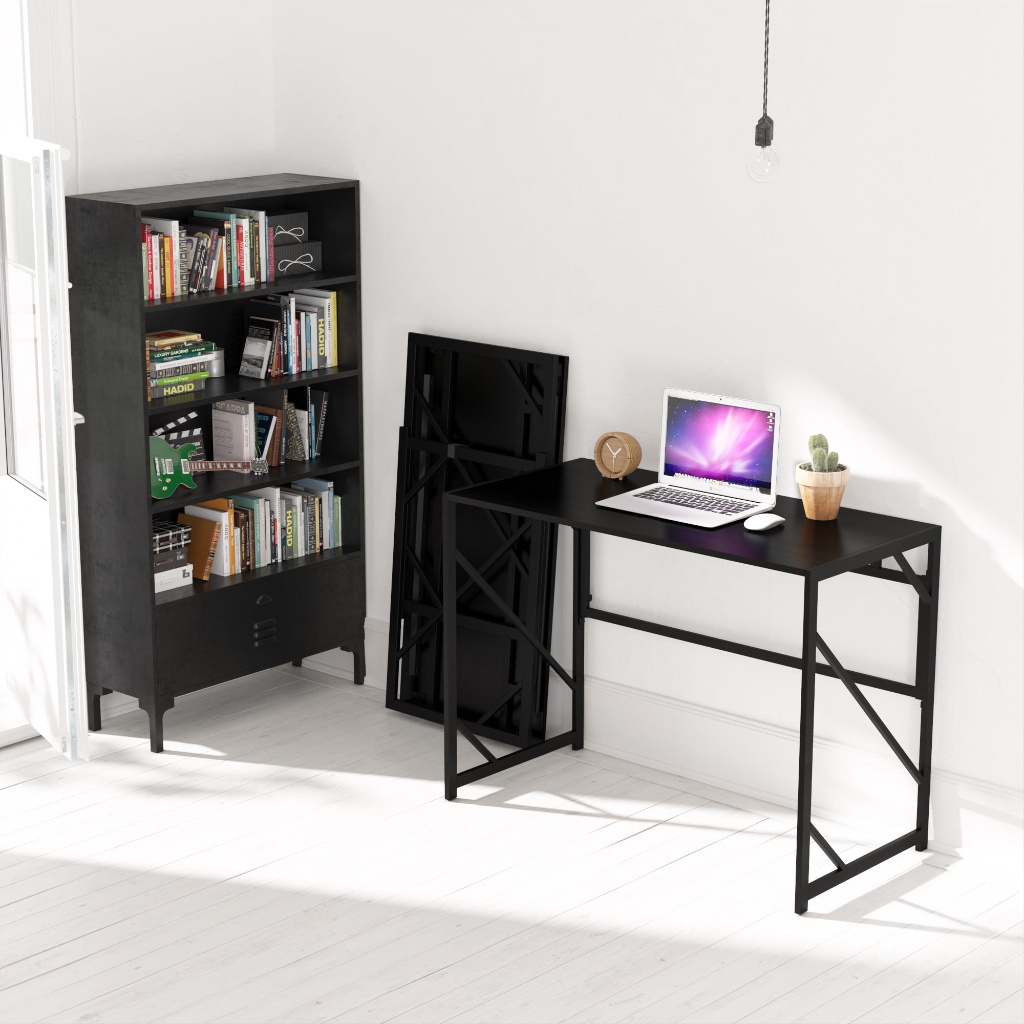 Gezen Folding Desk Foldable Console Table Corner Computer Desk for Home