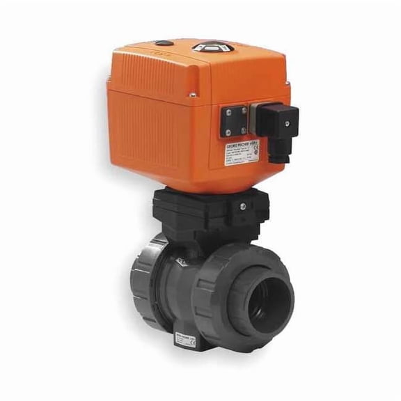 Gf Piping Systems 2" Socket PVC Electronic Ball Valve 2-Way 199107208