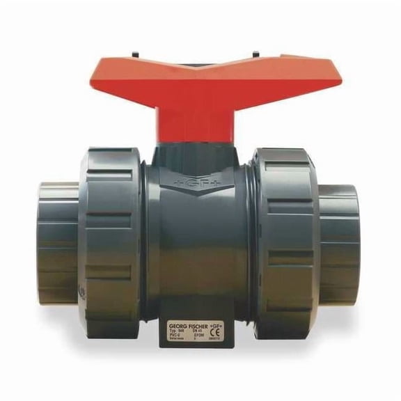 Gf Piping Systems 1-1/2" Socket CPVC Ball Valve Inline True Union 163546346