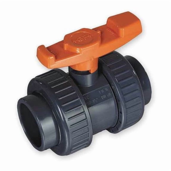 Gf Piping Systems 3" Socket PVC Ball Valve Inline True Union 161375009