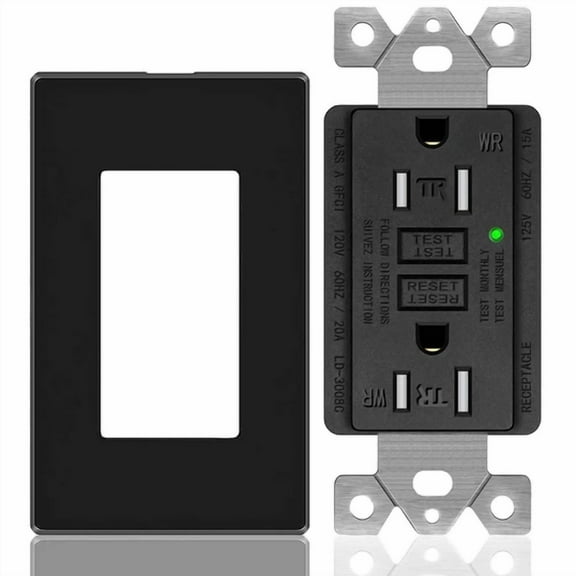 Gfi Gfci Outlet 15 Amp Receptacles Ground Fault Circuit Interrupter Etl Black Us