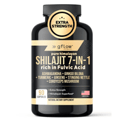 Gflow Vitamins Pure Himalayan Shilajit rich in fulvic acid with Ashwagandha. Turmeric, Ginseng, Ginkgo Biloba, Stinging Nettle Cordyceps Mushroom | Maximum Potency | Made in the USA