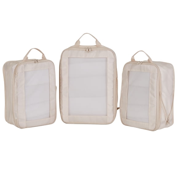 Gforce 3 Piece Deluxe Compression Packing Cubes in Stone