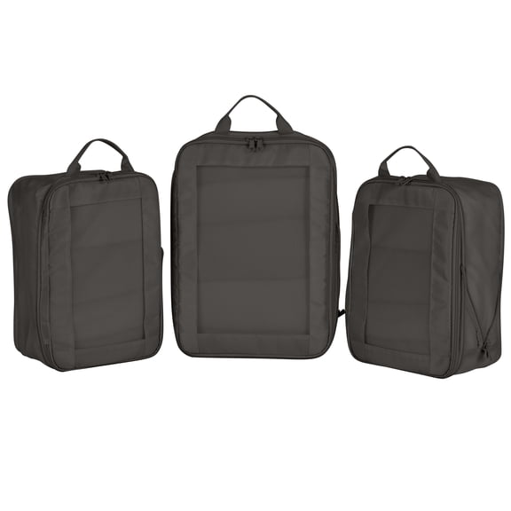 Gforce 3 Piece Deluxe Compression Packing Cubes in Washed Black