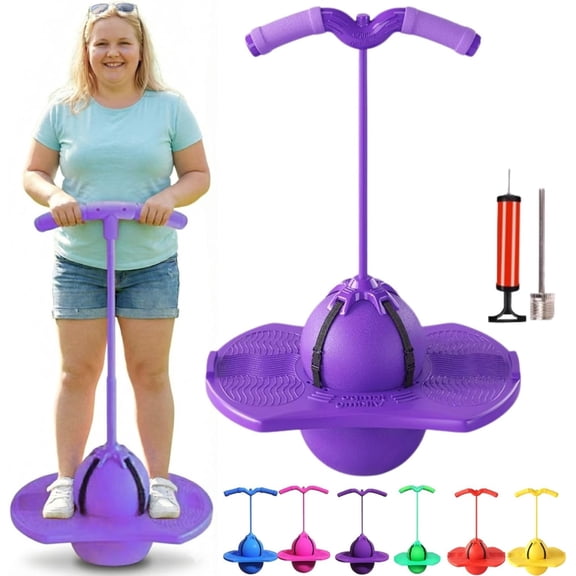 Gfplay Balance Jumping Ball with Handle, Pogo Hopper Ball for Indoor & Outdoor Play, Develops Balance & Coordination, Safe Fitness Toy