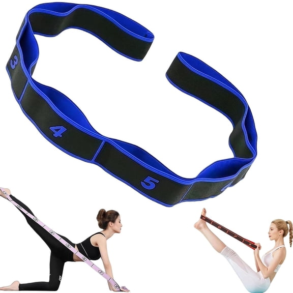 Gfplyw Fitness Resistance Band , 35.4 Inch Adjustable Multi-Loop Elastic Bands,8 Clear Sections , for Home Workout, Yoga, Stretching, Pilates & Strength Training