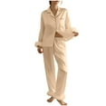 thumbnail image 1 of Gfyviroh 2 Piece Satin Pajama Sets for Women Cute Long Sleeve Soft Pajamas Button Down Shirts and Pants Sleepwear Sets, 1 of 6