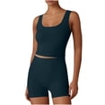 thumbnail image 1 of Gfyviroh 2 Piece Tracksuits for Women Stretch Breathable Sleeveless Crew Neck Tanks and Shorts Outfits Solid Workout Yoga Sets, 1 of 7