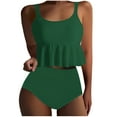 thumbnail image 1 of Gfyviroh 2 Piece Womens Tankini Bathing Suits Ruffled Hem Tops and High Waist Bottom Swimsuits Full Coverage Swimsuits for Women, 1 of 5