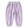 thumbnail image 1 of Gfyviroh 3-10 Y Toddler Kids Cotton Pants Little Girls Pleated Cuffed Pants with Pockets Soft Elastic Waist Sport Pants, 1 of 5