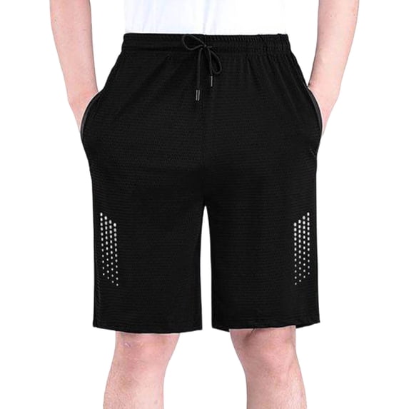 Gfyviroh Athletic Shorts for Men Mesh Quick Dry Breathable Workout Shorts Lightweight Elastic Waist Drawstring Running Shorts