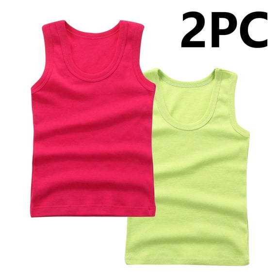 Gfyviroh Boys Cotton Tank Tops for Toddler to Big Kids Solid Color Soft Sleeveless Tops Cozy Slim Fit Undershirts,2 Pack