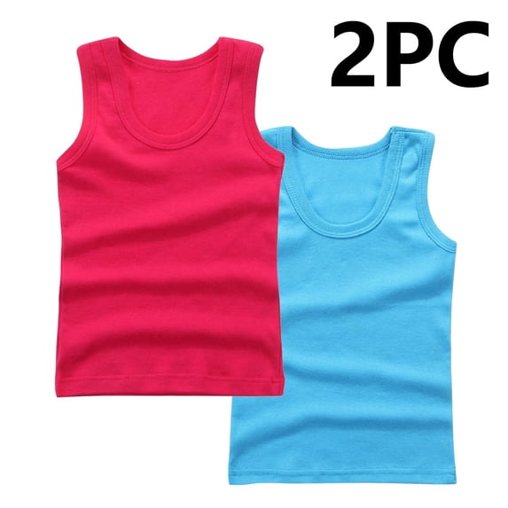 Gfyviroh Boys Cotton Tank Tops for Toddler to Big Kids Solid Color Soft Sleeveless Tops Cozy Slim Fit Undershirts,2 Pack