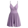 thumbnail image 1 of Gfyviroh Casual Jumpsuits for Women V-Neck Adjustable Spaghetti Strap Short Jumpsuits Tummy Control Flowy Solid Romper, 1 of 3