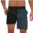 thumbnail image 1 of Gfyviroh Casual Shorts for Men Color Block Trendy Drawstring Beach Shorts Elastic Waist Patchwork Pockets Shorts, 1 of 9