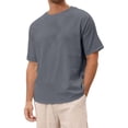 thumbnail image 1 of Gfyviroh Casual T-shirts for Men Linen Comfortable Crew Neck Pullover Tops Plus Size Loose Short Sleeve Tshirts, 1 of 6