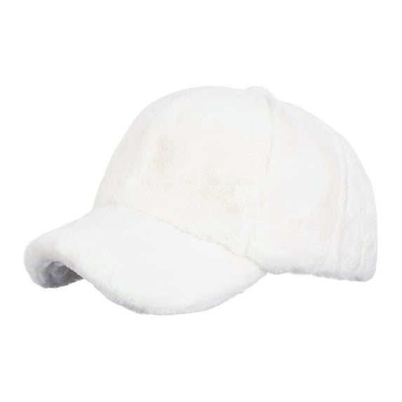 Gfyviroh Flock Baseball Cap for Men Women Soft Fuzzy Warm Hat Solid Color Trendy Go Out Hat
