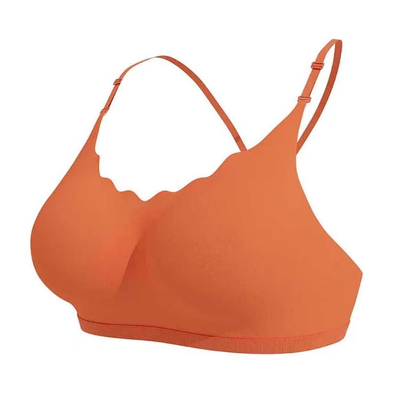 Gfyviroh Full Coverage Bras for Women S-6XL Adjustable Spaghetti Strap Wirefree Push Up Bras Thin Seamless Sports Bra