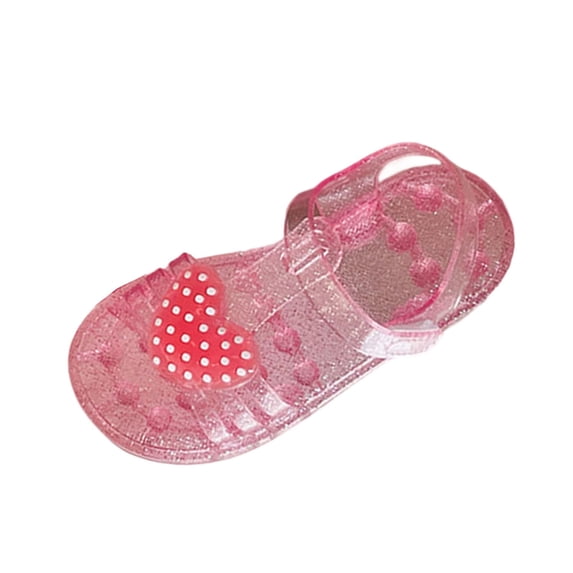 Gfyviroh Girls Summer Sandals Lightweight Soft Jelly Sandals Cute Little and Big Girls Flat Glitter Shoes