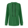 thumbnail image 1 of Gfyviroh Hoodie Tops for Women Loose Drawstring Ribbed Knit Tops Casual Long Sleeve Solid Color Tunic Pullover Tops, 1 of 3