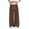 thumbnail image 1 of Gfyviroh Kids Girls Pants Casual Loose Fit Sweatpants Wide Leg Comfy Drawstring Pants,Size 4-15 Years, 1 of 7