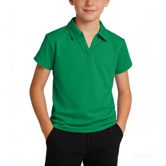 Gfyviroh Kids Short Sleeve Collared Shirts Solid Color Pullover Casual Blouse Boys and Girls School Uniforms