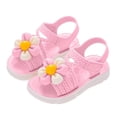 thumbnail image 1 of Gfyviroh Little and Big Girls Sandals Fashion Braided Strap Flower Sandals Open Toe Thick Sole Casual Shoes, 1 of 6