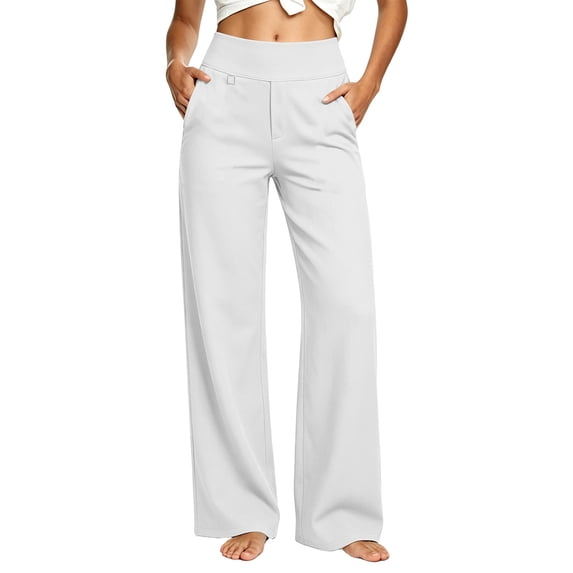 Gfyviroh Loose Pants for Women Lightweight Plus Size Yoga Athletic Pants Stylish Wide Leg Business Casual Trousers