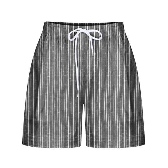 Gfyviroh Lounge Shorts for Women Lightweight Drawstring Shorts with Pockets Comfortable Loose Stripes Shorts