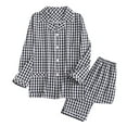 thumbnail image 1 of Gfyviroh Men's Pajama Sets 2 Piece Long Sleeve Shirts with Pockets and Pants 100% Cotton Breathable Plaid Sleepwear and Loungewear, 1 of 6