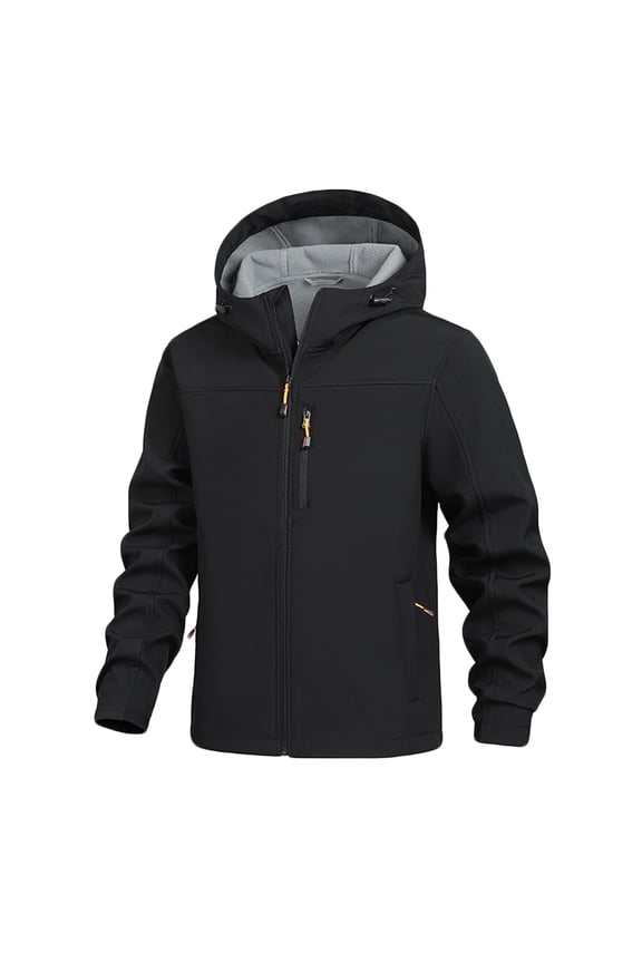 Men's Windbreaker Jackets Winter Windproof Waterproof Hooded Jackets Fleece Lined Multi Pockets Outdoor Cycling Coats
