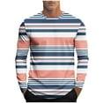 thumbnail image 1 of Gfyviroh Mens Tops Trendy Casual Stripes Workout Tops Long Sleeve Crew Neck Lightweight T-shirts, 1 of 5