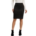 thumbnail image 1 of Gfyviroh Pencil Skirt for Women Comfy Faux Suede Slim Bodycon Skirts High Waist Stretch Office Casual Skirt, 1 of 7