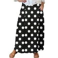 thumbnail image 1 of Gfyviroh Plus Size Skirts for Women Dot Print Pleated Maxi Skirts with Pockets Casual Summer Elastic Waist Skirts, 1 of 1