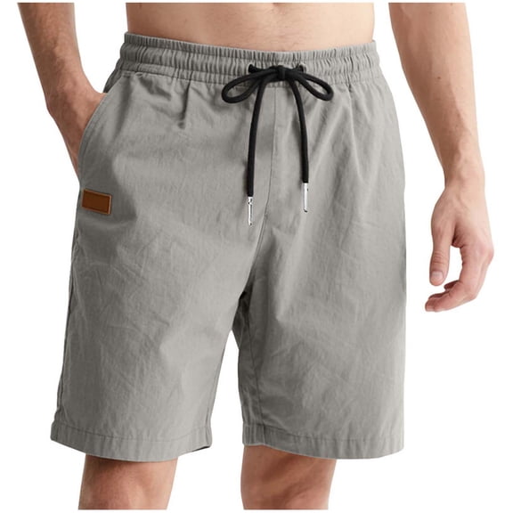 Gfyviroh Shorts for Men with Pockets Casual Drawstring Elastic Waist Shorts Plus Size Relaxed Fit Short Pants