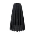 thumbnail image 1 of Gfyviroh Skirts for Women Fashion Solid Color High Waist Skirts Pleated Loose Casual Elastic Waist A-Line Midi Skirts, 1 of 3