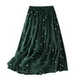 thumbnail image 1 of Gfyviroh Skirts for Women High Waist Dot Print Casual Skirts Flowy Drawstring Pleated Elastic Waist Midi Skirts, 1 of 4