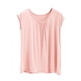 thumbnail image 1 of Gfyviroh Sleeveless Pajama Tops for Women Pleated Crew Neck Loose Lounge Top Comfy Summer Modal Sleep Tops, 1 of 6