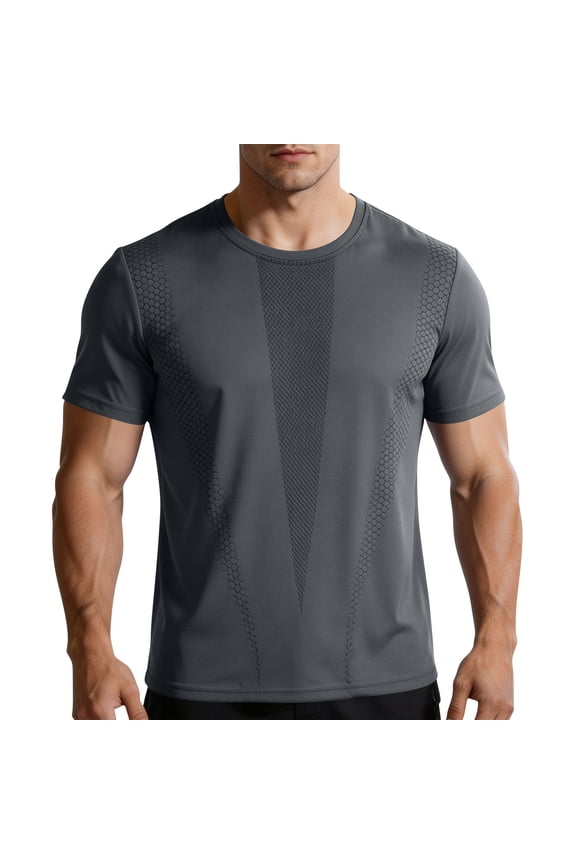 Sports T-Shirts for Men Cooling Quick Dry Short Sleeve Tshirts Plus Size Oversized Workout Tee Tops