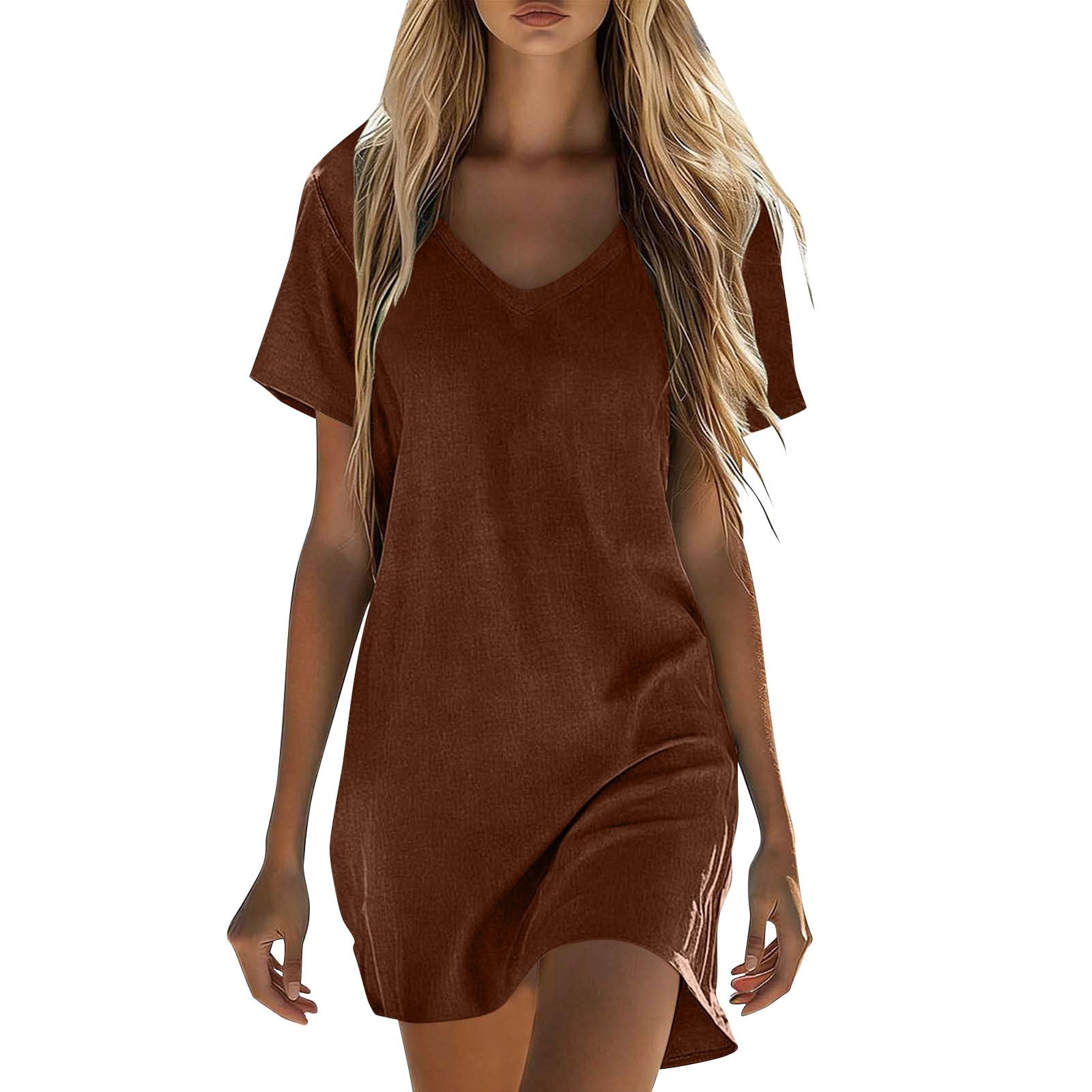 plain t shirt dress wholesale Women's Cotton T-Shirt Dress White / XL