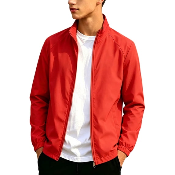 Gfyviroh Teen Boys Sport Jacket Stand Collar Zip Up Windbreaker Lightweight Casual Kids Long Sleeve Outerwear 12-18 Years