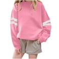 thumbnail image 1 of Gfyviroh Toddler Baby Girls Pullover Tops Stripes Trendy Long Sleeve Crew Neck/Hooded Tops 1-14 Years Fall Winter Tops, 1 of 3