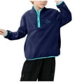 thumbnail image 1 of Gfyviroh Toddler Boys and Girls Fleece Tops Quarter Zipper Stand Collar Pullover Tops Casual Pockets Print Winter Clothes,4-15 Y, 1 of 9