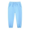 thumbnail image 1 of Gfyviroh Toddler Kids Boys and Girls Pants Drawstring Elastic Waist Pants with Pockets Casual Children's Cotton Cuffed Pants,2-8 Y, 1 of 5